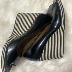 Michael Kors black wedge shoes size 8.5